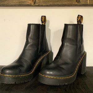 Dr Martens Spence Leather Flared Heel Chelsea Boots Sz7